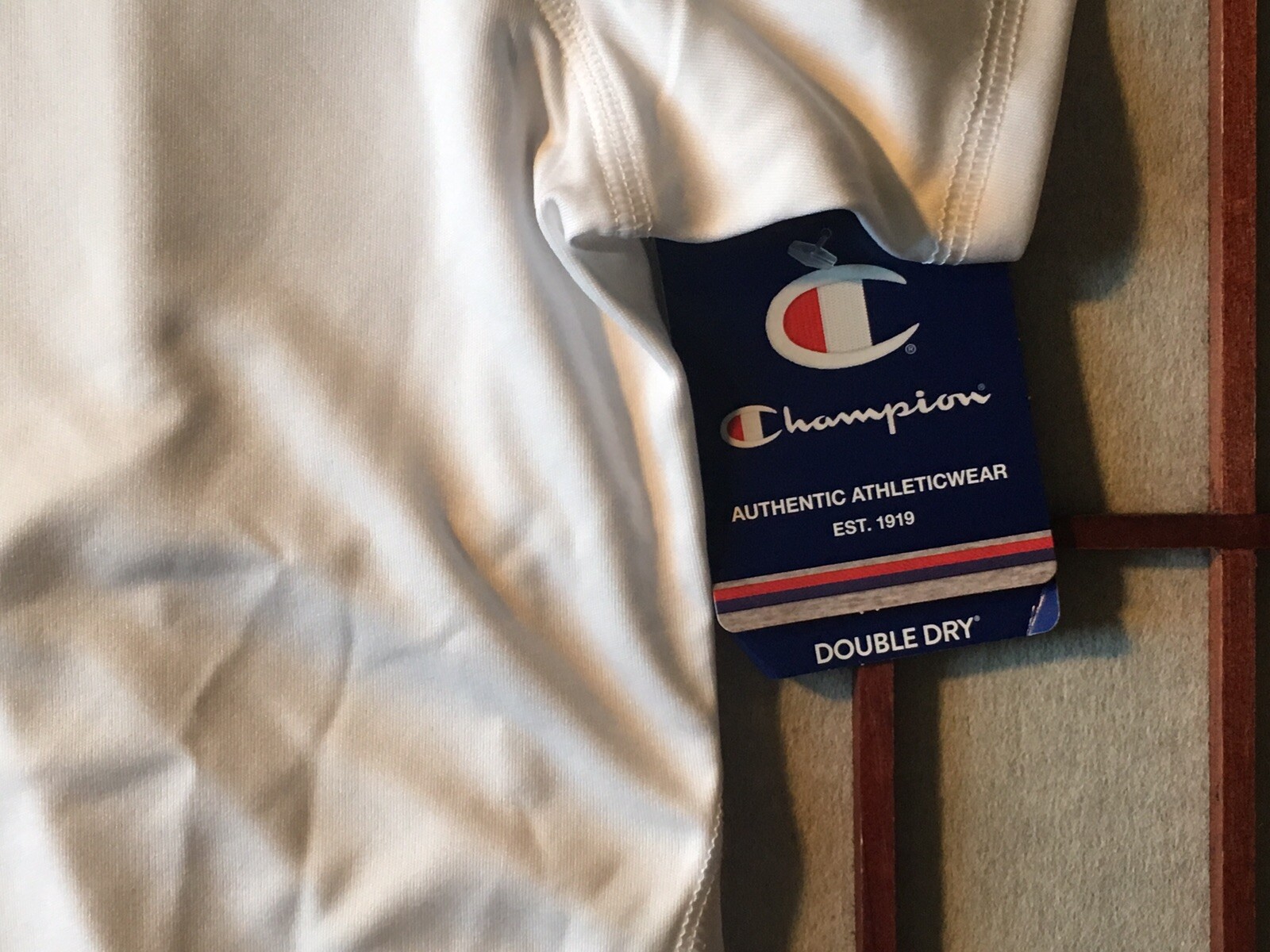 Champion Double Dry White Authentic Athleticwear Select T Women Size XL Arm Logo image 4