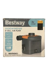 Sidewinder D Cell Air Pump Inflation Deflation 3 Valve Adaptors Bestway Camping 
