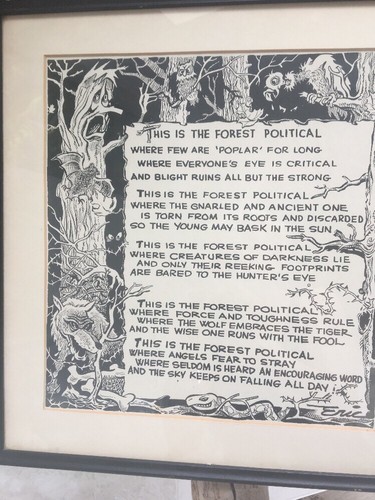 Rodney MIMS Cook Sr. Georgia Politics; Framed Poem 1969 from Friend; OOAK. RARE - Picture 2 of 11