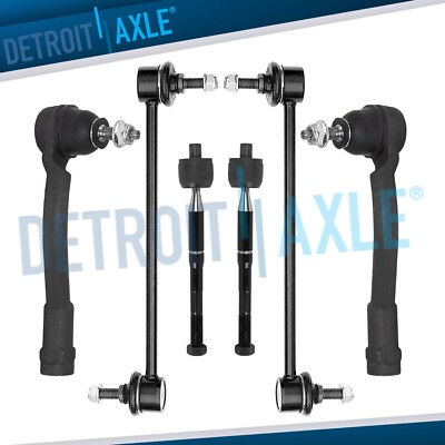 FWD Front Inner and Outer Tie Rods Sway Bar Links for 2016 2017 2018 Kia Sorento