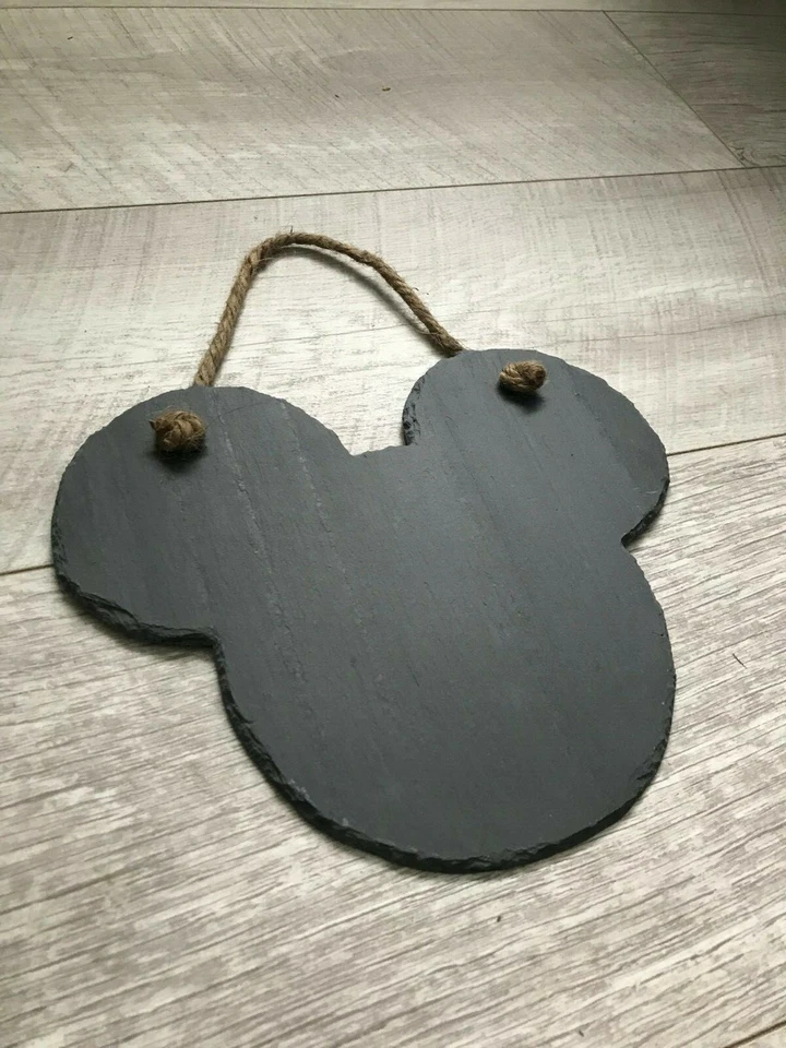 handmade slate micky mouse shape chalkboard blackboard message memo - Image 3 of 4