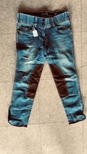 *BREECHES *Goode Rider* Youth *Sz 14 Blue Denim Stretch* w/ Embroidery VGC