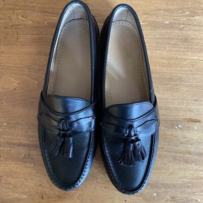 Allen Edmonds Bennington Mens Black Moc Toe Tassel Weave Loafers Size US 8 D Allen Edmonds Bennington Loafer Tassle Size 8 3E - Etsy main image 4