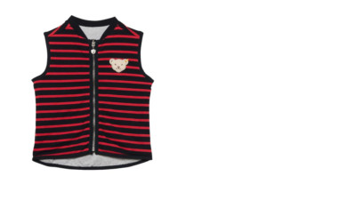 Steiff Reversible Vest, Gray + Dark Blue-Red Size 110