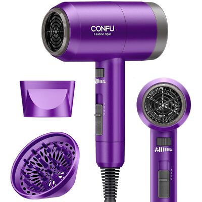 Hair Dryer with Diffuser,Ionic Blow Dryer 1600W,Portable Lightweight Fast Dry...