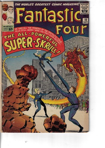 Fantastic Four 18 1st Super Skrull G/VG 1963 Glossy Classic Kirby Cover