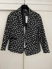 Madeleine Black & White Polka Dot Blazer 12 - Brand New With Tags