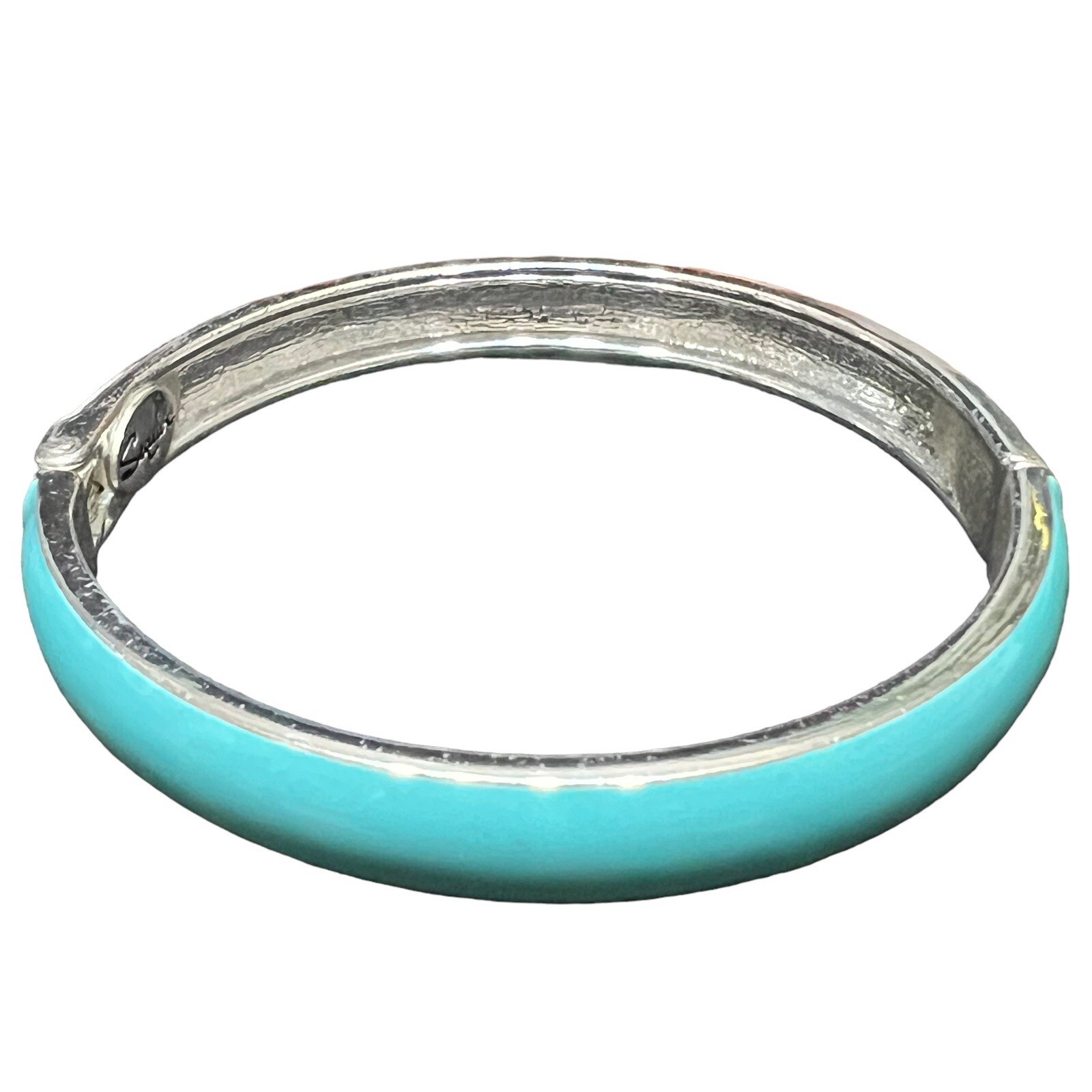 Sequin Teal Blue Bangle Southwest Stackable Hinge… - image 4