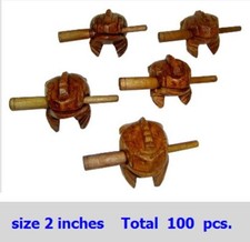 2" Mini Frog Carved Wooden Croaking Instrument Musical Sound Frog 100 pcs