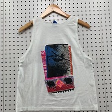 Vintage 80s Ocean Pacific Tank Shirt Youth Large White Single Stitch Surfer USA