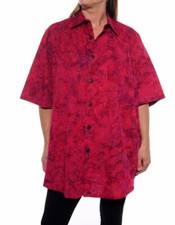 We Be Bop WILD BURST Flat Rayon BIG TUNIC Batik Wearable ART Plus