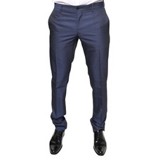 DOLCE & GABBANA Pants Blue Polyester Formal Tuxedo Men Trouser IT48/W34/M 900usd