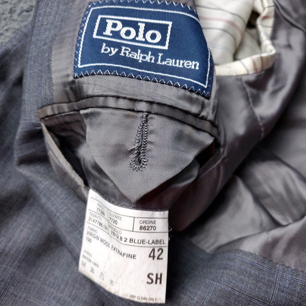 ドラゴン3体セット Polo Ralph Lauren FLAWED Blazer Mens 42S Short Gray Suit Jacket