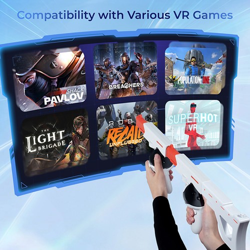 Magnetic VR Gunstock Grip Holder for Meta Quest 3 3S VR Headset Shooting Gaming - Afbeelding 13 van 18