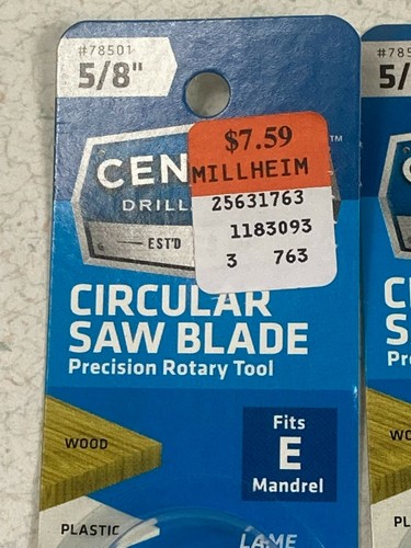 Century Drill & Tool Steel Mini Saw Blade for Rotary Tools. Fits E Mandrels. - Picture 3 of 7