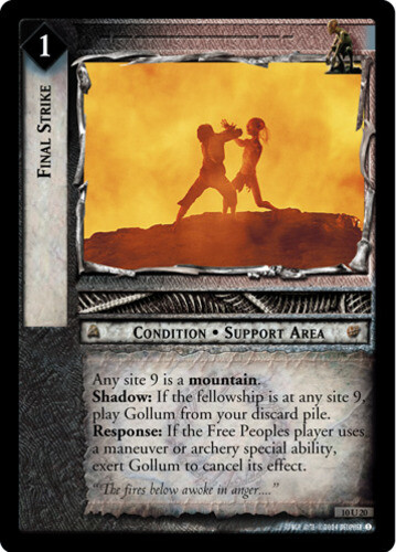LOTR CCG 1x  Final Strike - 10U20 - Foil Heavy Play Mount Doom