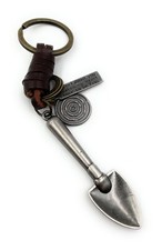 Keychain Shovel Leather Tool Craftsman Builder Metal Pendant