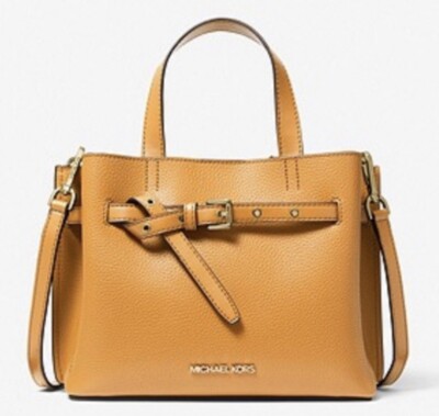 MICHAEL KORS Emilia Small Pebbled Leather Satchel In Unique Cider Color