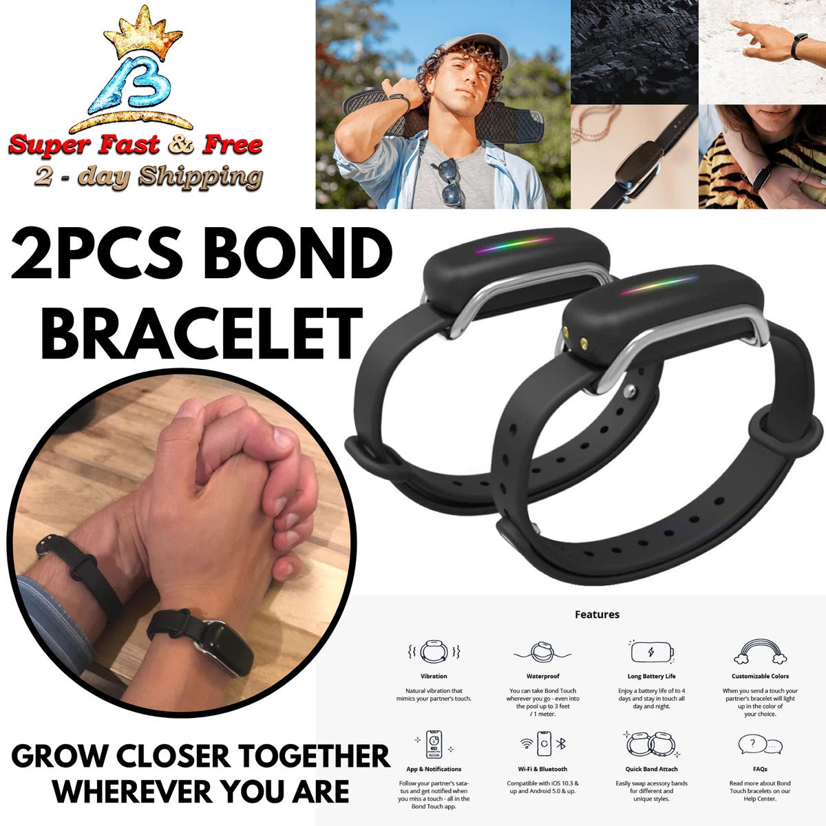 Bond Touch Long Distance Relationship Bracelet for Couples