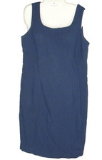 Vintage Shift Dress Virgo 11 Womens Blue Sleeveless Jumper Rayon Acetate Sz 10