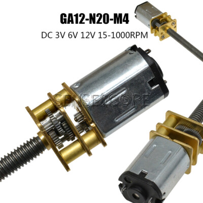 GA12-N20-M4 DC 3V 6V 12V 15-1000RPM DC Geared Motor Electric Motors Wheel Shaft-