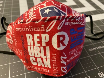 Republican Politics Themed Face Mask 3D style cotton handmade facemask adult siz