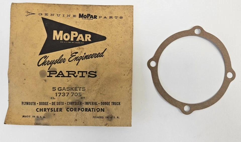 Junta de bomba de agua Dodge Plymouth Chrysler 1958-1978 bloque B RB 1737705 NUEVO DE STOCK Foto 3 de 4