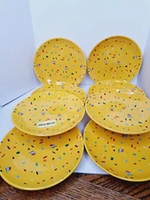 Yellow With Confetti Design Dessert 6'' Plate Set of 8 By Opalhouse
