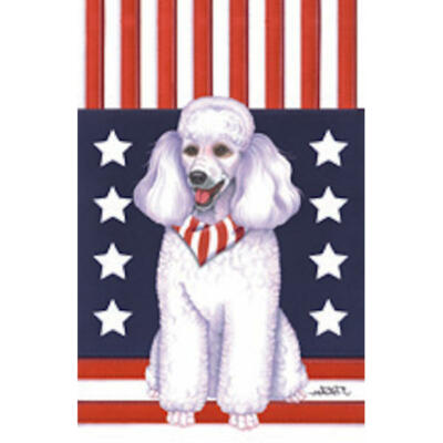 Poodle White Patriot Flag
