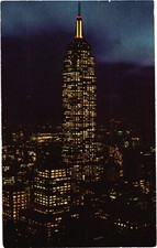 View of Empire State Building At Night, New York City, New York Postcard