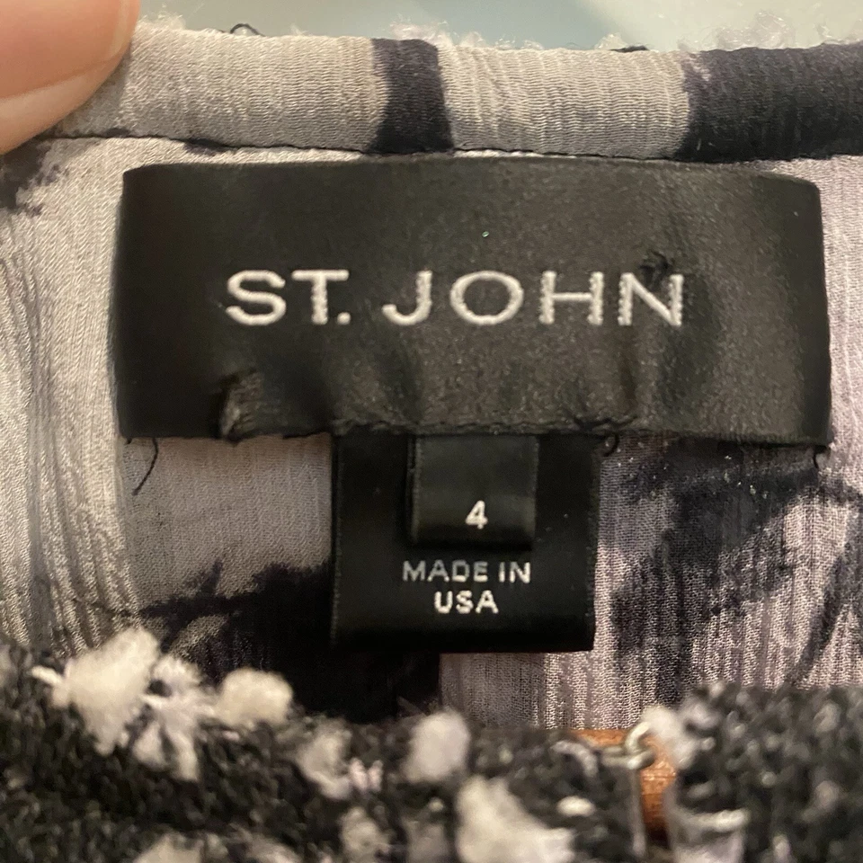 St. John Jacke Damen 4 schwarz grau Boucle Blazer Schimmer Runway limitierte Auflage USA - Bild 2 von 4