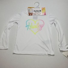 Hurley Long Sleeve Dri-Fit UPF 50 Shirt White, Girl's Swim Top, SELECT SIZE