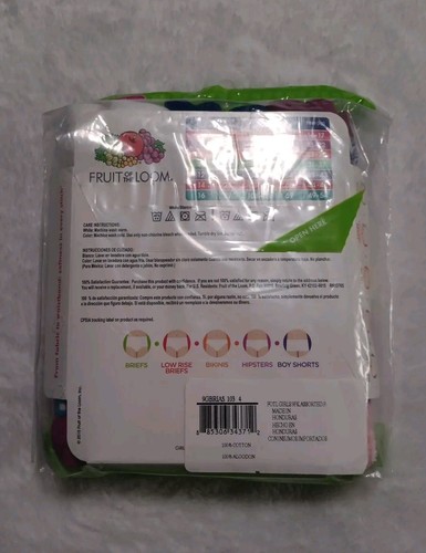 Fruit of the Loom Girls Size 4 Cotton Panties 9 Pack Briefs. - Picture 2 of 2