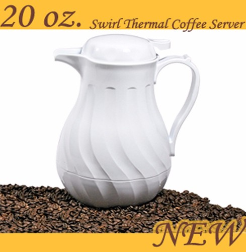 Update International Swirl White Thermal Coffee Server Carafe 20 oz