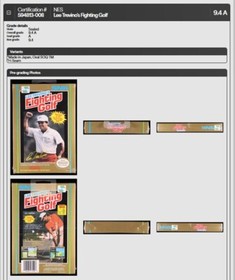 Lee Trevino's Fighting Golf Nintendo NES Factory Sealed WATA Grade 9.4 A Mint