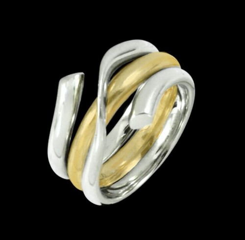 NUEVO EN CAJA🎁GEORG JENSEN ORO AMARILLO 18k 3,8 mm ANILLO/banda mágica👰🏻N/53. PVP 5,6 g 875 GBP - Imagen 7 de 9