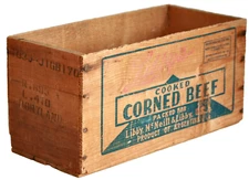 Libby's on the Label Wood Shipping Crate Argentina Portland OR CookedCorned Beef