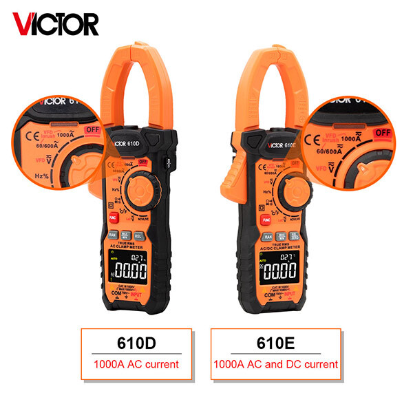 VICTOR 610D/ 610E AC/DC Digital Clamp Multimeter True RMS VFD