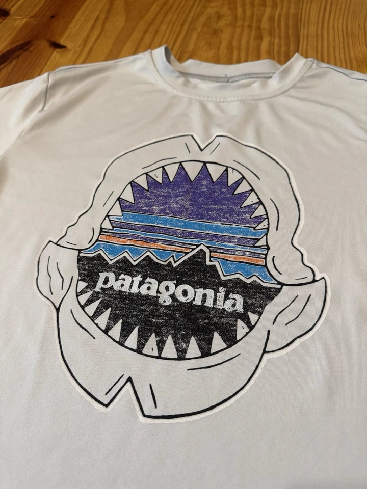 Camisa Patagonia Logo Niños Jóvenes XL 14 Capilene Peso Seda Gráfico Camiseta Foto 2 de 4