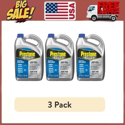 (3 pack) Prestone Platinum Asian Blue Antifreeze and Coolant 50/50 1 Gallon