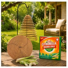 Citronella Räucherspirale 2er Pack - Hängende Spiralen für draußen