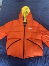 Stüssy Orange And Yellow Puffer Jacket Size Large