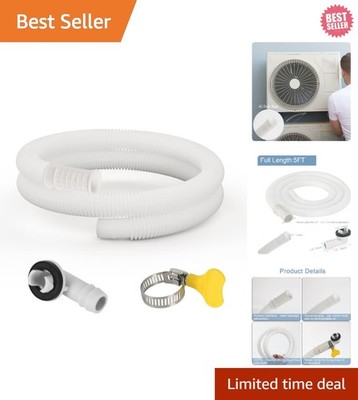 Flexible 5 Ft AC Drain Hose Kit - Durable Polyethylene for Mini Splits & Washers