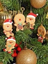 12pc Rubber Gingerbread man Hanging Decoration Tree Christmas Ornaments Gift Tag