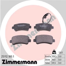 Rear Axle Zimmermann 25112.180.1 Brake Pad Set, Disc Brake for Nissan, OPE