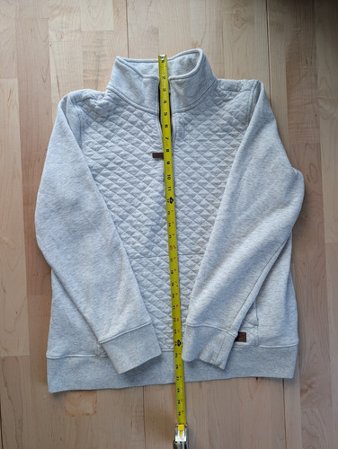 L.L. Bean Quilted 1/4 Zip Pullover Womens L Cream Sweatshirt 502745 Outdoor - Picture 7 of 8