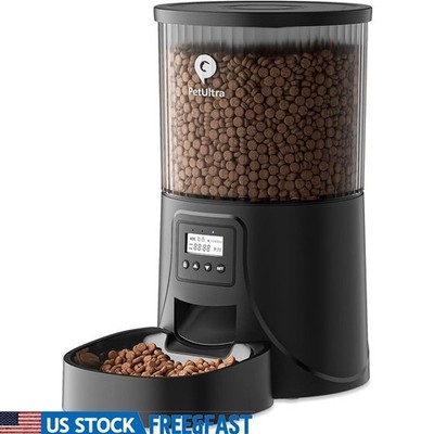 Automatic Cat Feeder Timer Portion Control Anti-Clogging Dual Power Easy Clean