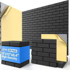 20 Pack Acoustic Panels with Self Adhesive, 12" X 12" X 0.4" High Density Sound