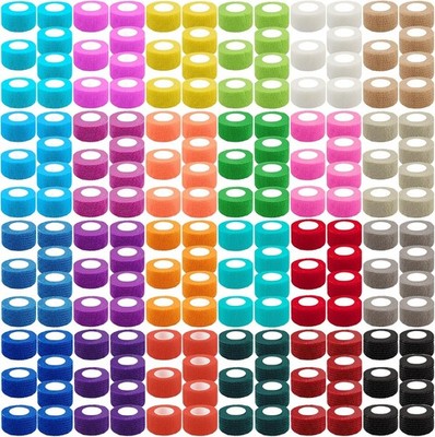168 Rolls Self Adhesive Bandage Wrap 1 Inch Elastic Cohesive Athletic Sports Tap