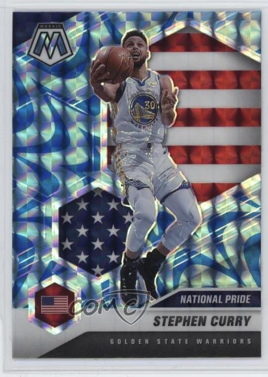2020-21 Panini Mosaic National Pride Reactive Blue Prizm Stephen Curry #249 ub2